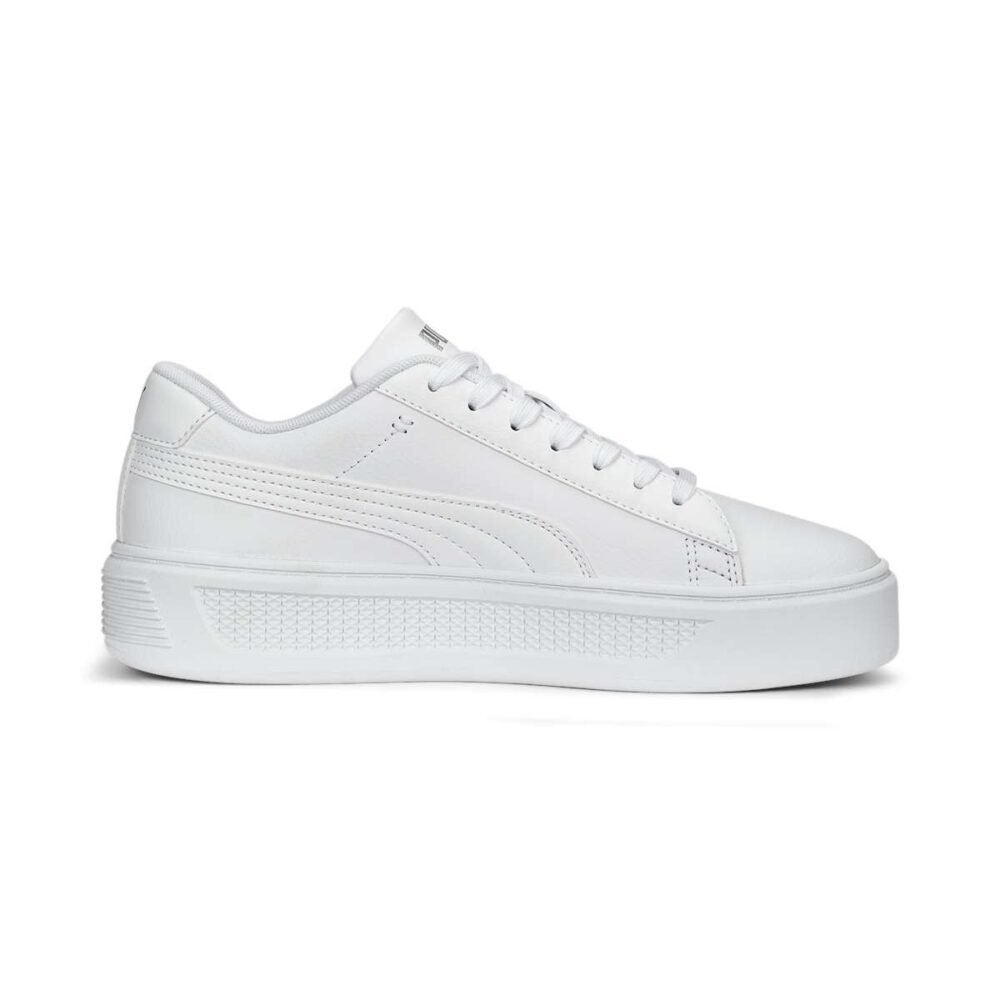 Zapatillas Puma Smash Platform v3 Blanco Plateado Mujer